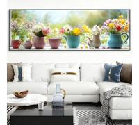 Diamond Painting Flores Diamond Painting Adultos Grande Florero 40x120cm, Manualidades Adultos 5D DIY Ronda Pintura Diamante Pintura Cuadro Diamantes Punto de Cruz para Decoración Pared Hogar,Model361