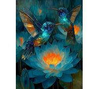 Diamond Painting Flores Dibujos Con Diamantes, DIY Pintura De Diamantes Para Adultos, MartíN Pescador Diamond Painting Kit Completo Cristal Mosaico Manualidades Para Decoración Hogar 90x120cm - 1F562