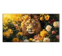 Diamond Painting Flores frescas León, 5D Diamond Painting Adultos, Manualidades Adultos DIY Cristal Pintura de Diamante, Kit de Bordado Punto de Cruz, Cuadros Decoracion Salon Hogar 25x50 cm J26-11283