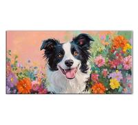 Diamond Painting Flores frescas Perro, 5D Diamond Painting Adultos, Manualidades Adultos DIY Cristal Pintura de Diamante, Kit de Bordado Punto de Cruz, Cuadros Decoracion Salon Hogar 40x80 cm J26-6918