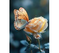 Diamond Painting Flores, Pintura Diamante Mariposa, Kit Diamond Painting Niños Regalos, 5D DIY Kit Manualidades Adultos, Cuadros en Punto de Cruz Diamantes Art Para Decoración Hogar Pared 30x40cm M-24