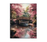 Diamond Painting Flores Río Diamond Painting Adultos, 5D DIY Pintura de Diamante Kit para Bordado, Kit de Arte Manualidades de Diamantes Cristal, Home Decoration Navidad Halloween 100x135cm J-g-408