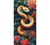 Diamond Painting, Flores serpientes Pintura Diamante Kit Manualidades Adultos, 5D Diamond Painting Adultos Dibujos DIY Diamantes para la Decor de la Pared del Hogar, Regalos para Mujer 50x100cm U-419