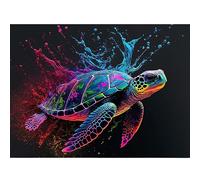 Diamond Painting Fondo Marino, Tortuga Pintura Diamante Kits Completos, Kits de Punto de Cruz para Adultos, Kit de Pintura de Diamantes, Cuadros Diamantes, Artes Artesanal para la Decoración 40X30cm