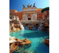 Diamond Painting Fontana De Trevi, 5D Diamond Painting Kit Roma, Easy DIY Cuadro Diamantes Embroidery Kit Pintura Diamante Bordado Principiantes DIY Full Cuadrado Pintura Decorazioni 40x60cm 6-4J78K