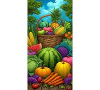 Diamond Painting Fruta, Diamond Art Bordado Punto de Cruz Kit Completo Planta Manualidades Adultos Pintura de Diamante 50 x 100CM, Cuadro Diamantes para Cuadros Decoracion Salon Modernos DZSH3125