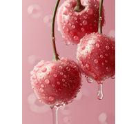Diamond Painting Fruta Pintura Diamante Cereza Diamond Painting Adultos Principiante 5D DIY Cristal Punto de Cruz Diamante Manualidades Adultos para Decoracion Habitacion, Regalo 90x120cm -yxy2506RA