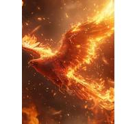 Diamond Painting Fuego, 5D DIY Diamond Painting Adultos áGuila, Pintura de Diamante Manualidades Adultos, Punto de Cruz Cristal Cuadros de Diamantes Kit, Decoración Hogar, Regalo 100x135cm 1-1941