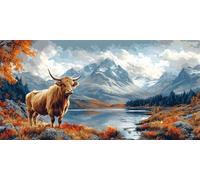 Diamond Painting, Ganado Manualidades Adultos Punto de Cruz Kit, Montañas nevadas 5D DIY Niños Principiantes Pintura de Diamante Art, Cristal Bordado Artesanías, para Decoración Hogar 35x70cm z-602