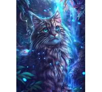 Diamond Painting Gato 5D Diamond Painting Adultos Sueño Pintura Diamante Manualidades Bordado de Punto de Cruz Kit Completo para Niños, DIY Mosaico Cristal Art Kit, Decoracion Hogar 20x30cm G-1306