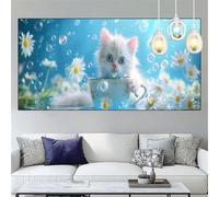 Diamond Painting Gato Diamond Painting Adultos Flor de margarita Punto de Cruz kit Completo Grande Pintura Diamante 80x160cm Cristal Bordado Manualidades Pintura de Diamante,Decoración Regalo YC-614