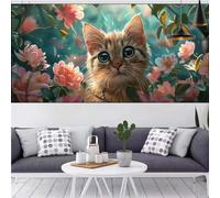 Diamond Painting Gato Diamond Painting Adultos Flor Principiantes Pintura Diamante Kit,DIY 5D Perforacin Cuadrada Agua Diamante Mosaicos Bordado Punto Cruz Kit,Decor Hogar Regalo Mujer 50x100cm CQ-565