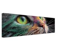 Diamond Painting Gato Diamond Painting Adultos Grande XXL 120x40cm, Pintura de Diamante Misterioso (1) Dibujos con Diamantes, 5D DIY Mosaicos Infantiles Kit Bordado para Decoracion Hogar Pared F1-15