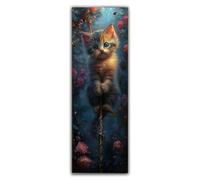 Diamond Painting Gato Diamond Painting Adultos Grande XXL 90x30cm, Pintura de Diamante Animal Dibujos con Diamantes, 5D DIY Mosaicos Infantiles Kit Bordado para Decoracion Hogar Pared Regalo F1-974