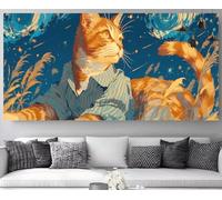 Diamond Painting Gato Diamond Painting Adultos Lindo DIY Grande Diamantes Artes Bordado Mosaicos Punto de Cruz Diamantes Pintura por Números Lona Cuadros Manualidades,Decoracin Hogar 30x90cm M-Y570