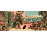 Diamond Painting Gato Diamond Painting Adultos, Pintura Diamante Macizo Patrón 5D DIY Punto de Cruz Diamante Dibujos con Diamantes Manualidades Adultos, Decoracion Pared, Regalo 100x300cm -yym2603NU