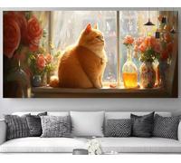 Diamond Painting Gato Diamond Painting Niños Lindo Pintura Diamante Bordado Punto de Cruz Cuadros Pintura por Números,DIY Mosaicos Manualidades Diamantes Arte Puzzle,Decoración Mujer 100x300cm M-Y573