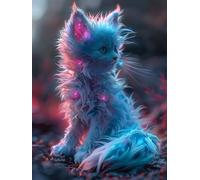 Diamond Painting Gato Pintura Diamante Animal Diamond Painting Adultos Principiante 5D DIY Punto de Cruz Diamante Manualidades Adultos Kit para Decoracion Habitacion Hogar, Regalo 50x70cm -zjn2506WP