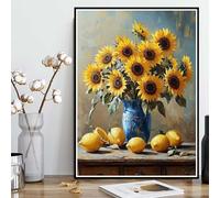 Diamond Painting Girasol Pintura Diamante LimóN Diamond Painting Adultos 5D DIY Punto de Cruz Pintura de Diamante Manualidades Adultos para Decoracion Pared, Regalo Mujer 100x135cm -ly25082N1DJ6IG