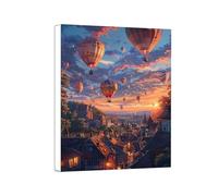 Diamond Painting Globo aerostático, Diamond Painting Adultos Arquitectura Pintura Diamante Punto de Cruz, Manualidades Adultos, Dibujos con Diamantes Para Decoración De Pared Del Hogar 40x55cm 0a-773