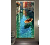 Diamond Painting Góndola Diamond Painting Kit Completo, Río Pittura Diamante Niños Principiantes Bricolaje 5D Cristal Strass Punto de Cruz Manualidades para Decoración Hogar Regalos 100x200cm bd7-16m