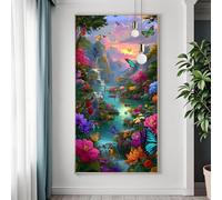 Diamond Painting Grande 100x200 cm, Paisaje Diamond Painting Adultos, DIY Punto de Cruz Cuadros Diamante Mariposa, 5D Cuadrado Pintura con Diamantes Bordado Manualidades para Decoracion Pared H-0