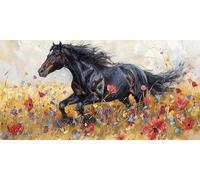Diamond Painting Grande 100x200cm Manualidades Adultos, 5D Pintura Diamante Caballo Diamond Painting Niños, DIY Dibujos con Diamantes Flor Puzzle Diamantes con Accesorios, Decoración Hogar J2-1360