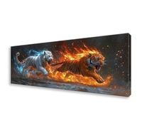 Diamond Painting Grande 100x300 cm, 5D Tigre Diamond Painting Adultos Principiantes, Pintura de Diamante Animal Punto de Cruz Kit, DIY Cristal Embroidery Manualidades para Decoración Hogar W0-575