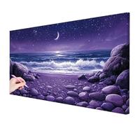 Diamond Painting Grande 100x50cm, Diamond Painting Adultos Playa Manualidades Adultos, 5D Pintura Diamante Adultos Luna Kit, DIY Pintar con Diamantes para Regalos Originales para Mujer Decor -3438