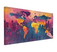 Diamond Painting Grande 100x50cm Diamond Painting Adultos Retro, DIY Pintura Diamante Mapa Punto de Cruz Kit, 5D Dibujos con Diamantes Kit Manualidades Adultos Navidad Decoración Regalo Mujer -1260