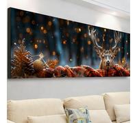 Diamond Painting Grande 105x35cm, Diamond Painting Adultos Animal Cuadro Diamantes Ciervo Pintura Diamante Manualidades Niños, DIY Crystal Bordado Punto de Cruz Kit Completo, Decoración Hogar 7X-31