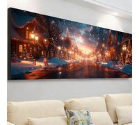 Diamond Painting Grande 105x35cm, Diamond Painting Adultos Invierno Cuadro Diamantes Escena nieve Pintura Diamante Manualidades Niños, DIY Crystal Bordado Punto de Cruz Kit, Decoración Hogar 7X-23