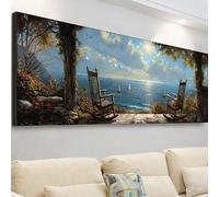 Diamond Painting Grande 105x35cm, Diamond Painting Adultos Mar Cuadro Diamantes Paisaje Pintura Diamante Manualidades Niños, DIY Crystal Bordado Punto de Cruz Kit Completo, Decoración Hogar 7X-55