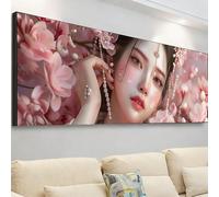 Diamond Painting Grande 105x35cm, Diamond Painting Adultos Mujer Cuadro Diamantes Flor Pintura Diamante Manualidades Niños, DIY Crystal Bordado Punto de Cruz Kit Completo, Decoración Hogar 7X-61