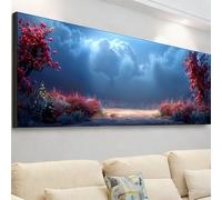 Diamond Painting Grande 105x35cm, Diamond Painting Adultos Nubes Cuadro Diamantes Árbol Pintura Diamante Manualidades Niños, DIY Crystal Bordado Punto de Cruz Kit Completo, Decoración Hogar 7X-1