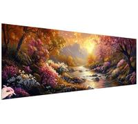 Diamond Painting Grande 120x40cm Diamond Painting Adultos Bosque Manualidades Adultos Pintura Diamante Atardecer Punto de Cruz Kit Dibujos con Diamantes Regalos Originales para Mujer Decoration S-65