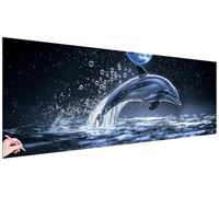 Diamond Painting Grande 120x40cm Diamond Painting Adultos Delfín Manualidades Adultos Pintura Diamante Océano Punto de Cruz Kit Dibujos con Diamantes Regalos Originales para Mujer Home Decoration U-27