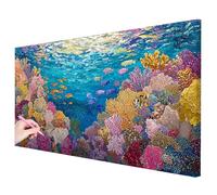 Diamond Painting Grande 120x60cm, Diamond Painting Adultos Coral Manualidades Adultos, 5D Pintura Diamante Adultos Mar Kit, DIY Pintar con Diamantes para Regalos Originales para Mujer Home Decor -3248