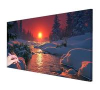 Diamond Painting Grande 120x60cm, Diamond Painting Adultos Invierno Manualidades Adultos, 5D Pintura Diamante Adultos Río Kit, DIY Pintar con Diamantes para Regalos Originales para Mujer Decor -3420