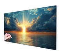 Diamond Painting Grande 120x60cm, Diamond Painting Adultos Mar Manualidades Adultos, 5D Pintura Diamante Adultos Luz del sol Kit, DIY Pintar con Diamantes Regalos Originales para Mujer Decor -3392