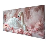 Diamond Painting Grande 130x50cm Diamond Painting Cisne Kit Manualidades Adultos, Dibujos con Diamantes Punto de Cruz Kit, 5D DIY Pintura Diamante Rosa Room Decor Regalos Originales para Mujer E-11