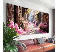 Diamond Painting Grande 175x70 cm, Paisaje Diamond Painting Adultos, DIY Cuadro Diamantes Calle Pintura Diamante Adultos Principiantes, 5D Redondo Puzzle de Diamantes Art para Decoracion Pared T-6