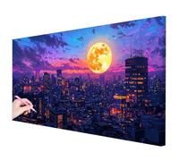 Diamond Painting Grande 200x100cm, Diamond Painting Adultos Ciudad Manualidades Adultos, 5D Pintura Diamante Adultos Luna Kit, DIY Pintar con Diamantes para Regalos Originales para Mujer Decor -3318