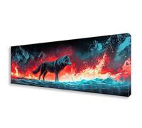 Diamond Painting Grande 20x60 cm, 5D Lobo Diamond Painting Adultos Principiantes, Pintura de Diamante Animal Punto de Cruz Kit, DIY Cristal Embroidery Manualidades para Decoración Hogar Regalo W0-581