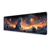 Diamond Painting Grande 20x60 cm, 5D Tigre Diamond Painting Adultos, Pintura de Diamante Cielo Estrellado Punto de Cruz Kit Completo, DIY Cristal Embroidery Manualidades para Decoración Hogar W0-577