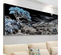 Diamond Painting Grande 220x80cm, Diamond Painting Adultos Árbol Cuadro Diamantes Luna Pintura Diamante Manualidades Niños, DIY Crystal Bordado Punto de Cruz Kit Completo, Decoración Hogar 7X-825