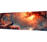 Diamond Painting Grande 270x90cm, 5D Pintura Diamante Pavo real Diamond Painting Niños, DIY Dibujos con Diamantes Amanecer Diamonds Art Punto de Cruz Manualidades Adultos, Decoración Hogar C2-120