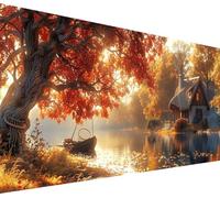 Diamond Painting Grande 50x100cm, 5D Diamond Painting Adultos Casas, DIY Manualidades Adultos Atardecer, Dibujos con Diamantes Punto de Cruz Bordado Kits, para Decoración Hogar, Reglo Mujer 1-1960