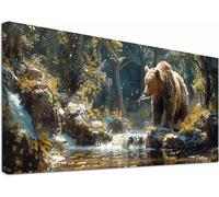 Diamond Painting Grande 70x140cm, 5D Diamond Painting Adultos Oso, DIY Manualidades Adultos RíO, Cuadro Diamantes Punto de Cruz Cristal Bordado, Pintura de Diamante para Decoración Hogar Regalo L-2873