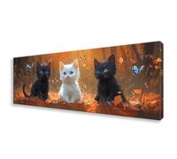 Diamond Painting Grande 90x270 cm, 5D Gato Diamond Painting Adultos Principiantes, Pintura de Diamante Mariposa Punto de Cruz Kit, DIY Cristal Embroidery Manualidades para Decoración Hogar W0-871